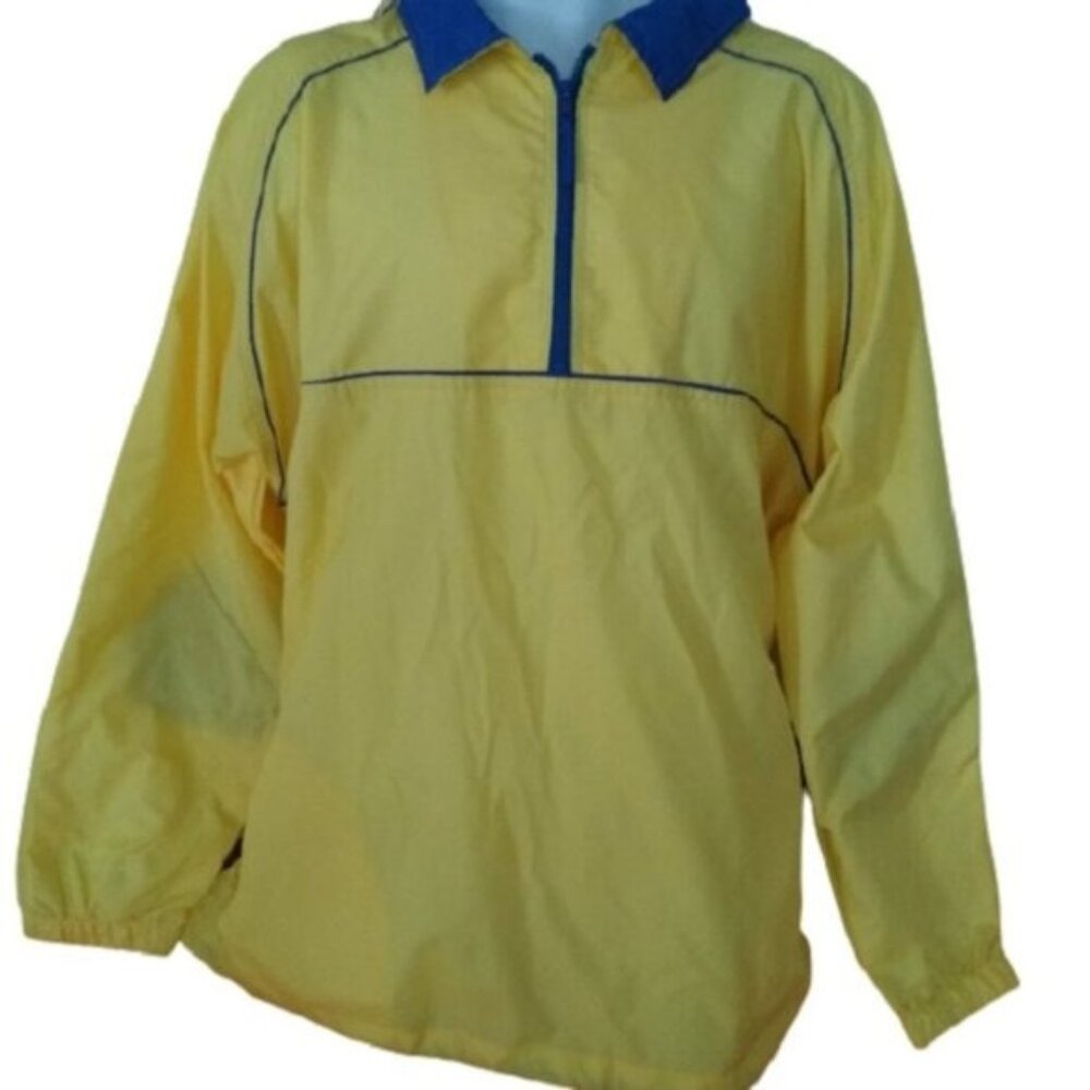 Beach Rays Yellow + Blue 1/4 Zip Jacket, XXL